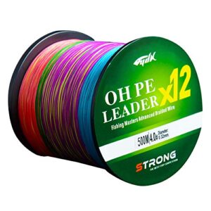 Angelschnur 500 Meter lang, 12-fach geflochtene PE-Schnüre für Angelsport