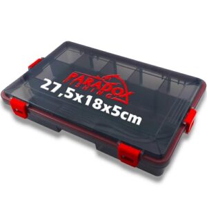 Wasserdichte Köderboxen von Paradox Fishing, ideal für Angler zum Organisieren von Ködern und Zubehör, wasserdicht und anpassbar.