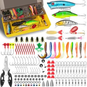 Umfangreiches Angelköder-Set mit Wobblern, Löffelblinkern, Jigs und Haken für Süß- und Salzwasser-Angeltouren