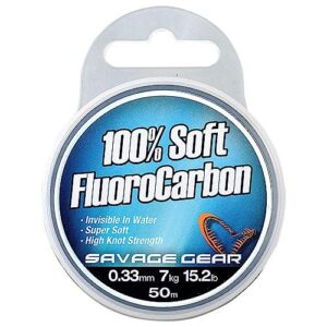 Angelschnur monofil, Fluoro Carbon Schnur, Vorfachschnur, Leader für Vorfächer - Savage Gear Soft Fluorocarbon Schnur 0,92mm 15m 40,5kg