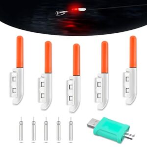 TobeBright LED Nachtlicht Knicklicht Angeln, Wasserdicht Licht Sticks mit Schnalle für Nachtangeln, Abendangeln, Morgenangeln, Draußen und Camping, Rot, 5er-Pack