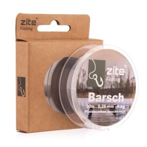 Monofile Fluorocarbon Angelschnur für Barschangeln, Durchmessung 0,28 mm, Länge 30 m, ideal für Texas Rig und Dropshot