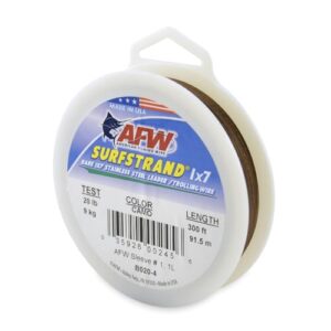 American Fishing Wire Surfstand, 1 x 7 Edelstahlkonstruktion, hochwertiger Draht für Surfbretter, Bruchfestigkeit und realistische Wirkung von Körpern und Ködern