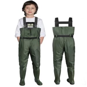 Croch Wathose für Kinder Wasserdicht mit Gummistiefeln, ideal für Angeln und Outdoor-Aktivitäten