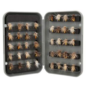 Fertiges Set an 40 Tenkara-Fliegen, Kebari und Trockenfliegen für das Fliessenfischen, ideal für Forellenangeln.