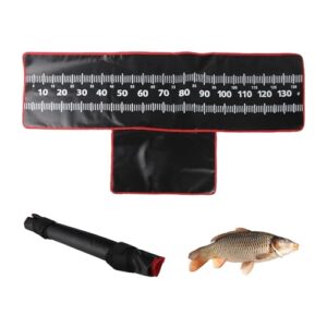 Abhakmatte mit Maßband, Schonendes Abhaken und Vermessen, Leicht zusammenrollbar und wasserdicht für Raubfischanglern