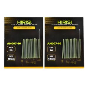 Hirisi Tackle, 40 Stück Anti-Tangle Sleeves für Karpfenangelzubehör, langlebig und umweltfreundlich