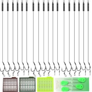 Karpfen Angelhaken Haar-Rigs, Boilie Rig mit Boilie Nadel - Stoppers - Ideal für Karpfenangeln in Seen und Kanälen