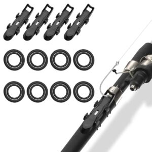 Magnetischer Angelhakenhalter, 4-teiliger Halter mit Gummiringen zum Schutz der Angelrute