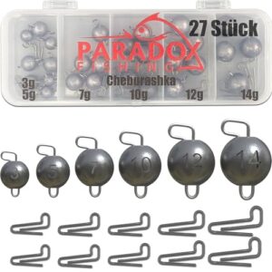 Paradox Fishing Cheburashka Blei Set I, 27 Bleie für Offset-Haken und Dropshot-Blei