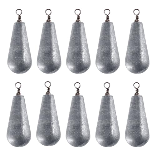 Hochwertige Birnenblei Sets für Fischen mit 10g Gewichten und Wirbel, ideal für verschiedene Wasserarten und Anglechniken.