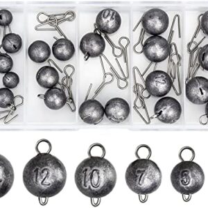 Blei-Set mit 24 Stück Cheburashka Bleiköpfen in verschiedenen Gewichten und einem Stift für das Bleiangeln
