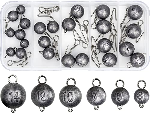 Blei-Set mit 24 Stück Cheburashka Bleiköpfen in verschiedenen Gewichten und einem Stift für das Bleiangeln