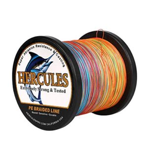 Unbezwingbare Meeresangelschnur von HERCULES, 100m bis 2000m Yards Geflochtene Angelschnur für Salzwasser und Süßwasser PE Geflecht Fischdraht Superline 8 Stränge