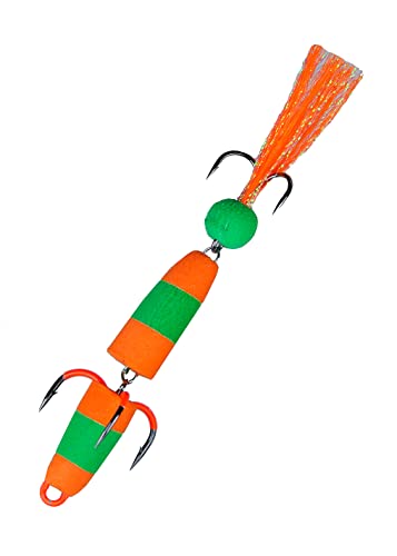 Hochwertiger Schaumstoffköder mit UV-aktiviertem Drilling für Raubfisch-Angeln, ideal für Barsche und Zander