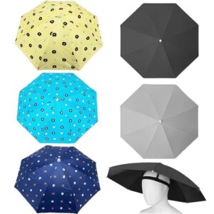Regenschirmhut mit 5 Stücken, praktischer Schirm für Outdoor-Aktivitäten wie Wandern, Camping und Gartenarbeit