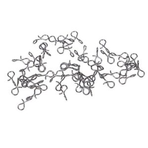 50 hochwertige Edelstahl-Fliegenhaken, schnell wechselbare Angelknöpfe für Fliegenfischen, schwarze Schnellwechsel Haken aus rostfreiem Edelstahl