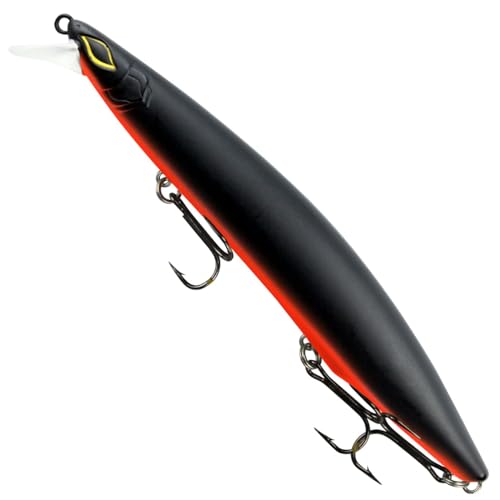 Seika Pro Wobbler Nightveit Junior Silent 12,5cm 19g - Ein hochwertiger Hardbait für das Raubfischangeln in der Farbe Black Widow mit Länge von 12,5cm und Gewicht von 19g