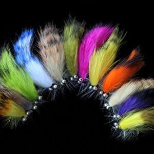 Tigofly Zonker Luftschlangen zum Fliegenfischen, 12 Stück, Größe #6 - hochwertige Köder für Forellen und Lachse