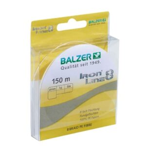 Balzer Iron Line 8, 150 Meter Spule, gelbe Faden, 0,08 mm Durchmesser, 7,2 kg Tragkraft