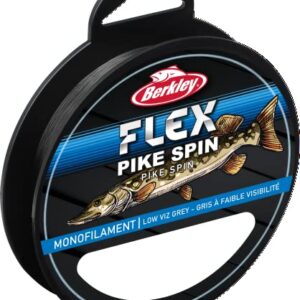 Berkley Flex SS monofile Spinn Hechtschnur, transparentes Grau, Angelschnur für Hechtangeln mit starkem Monofilament und Low Memory Effekt