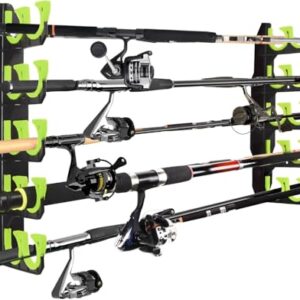 Angelrutenhalter mit Stabilität und Sicherheit für die Garage, Wandhalterung Deckenhalterung für Angelruten, Angelausrüstung als Geschenk für Herren (1, Grün)