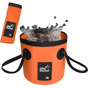 Faltbarer Eimer, 20 Liter Fassungsvermögen, ultraleicht und tragbar, ideal für Outdoor-Aktivitäten wie Camping, Wandern, Angeln und Autowaschen.