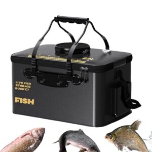 Fischeimer für Fische, faltbar, 22 Liter, ideal für Outdoor-Aktivitäten und Camping, leicht zu transportieren und ergonomisch entworfen