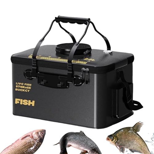 Fischeimer für Fische, faltbar, 22 Liter, ideal für Outdoor-Aktivitäten und Camping, leicht zu transportieren und ergonomisch entworfen