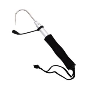 Teleskop-Fisch-Gaff, Robuster Edelstahl-Haken zum Angeln im Salzwasserboot, JISADER Teleskopaustab für Fischen, Bootfahren und Kajakfahren