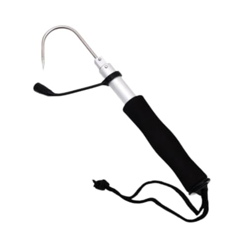 Teleskop-Fisch-Gaff, Robuster Edelstahl-Haken zum Angeln im Salzwasserboot, JISADER Teleskopaustab für Fischen, Bootfahren und Kajakfahren