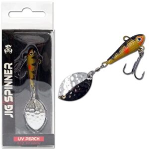 Wild Devil Baits Jig Spinner Spin Jig Bleikopfspinner Spoon, 10g, UV Perch - Effektives Raubfischangeln mit dem Wild Devil Baits Jig Spinner für Barsch und Rapfen
