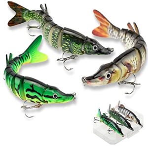 Angelköder Kunstköder Fische Angeln Set Hecht Zander Forelle Köder Swimbait Wobbler Langsam Sinkend Süßwasser Salzwasser Angelset Geschenk für Männer, perfekte Auswahl für den Fischfang im Süß- und Salzwasser