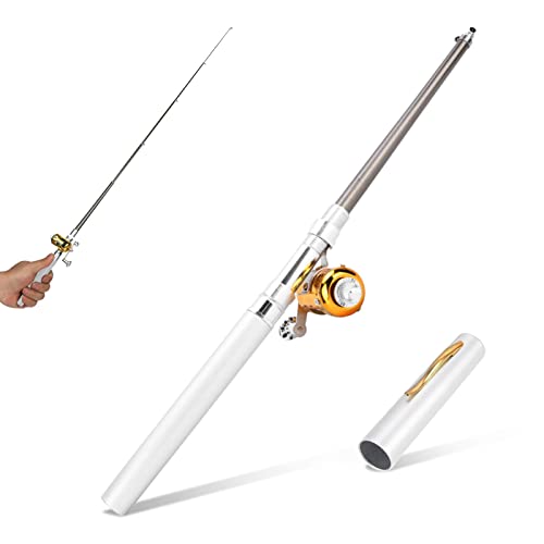 Praktische Angelrute für Seeangeln, Gießfelsenfischen und Bootsfischen. Tragbare Teleskop-Design mit integrierter Angelrolle.