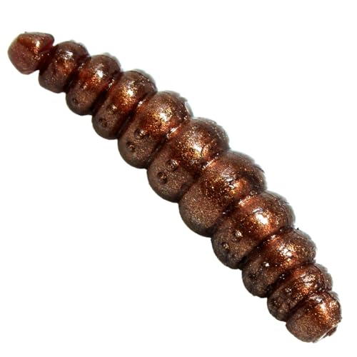 10 Gummiköder mit Käseform von FTM für das Angeln auf Forelle, Farbe: Braun