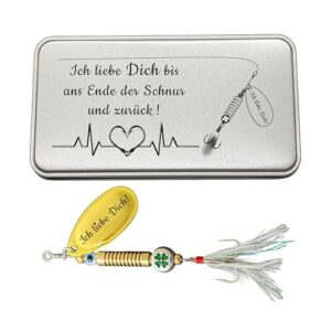 GluecksFish Anglergeschenk mit Gravur: Ein exklusives Geschenk für jeden Angler, individuell mit Lasergravur veredelt und in einer stilvollen Metall-Geschenkbox verpackt.
