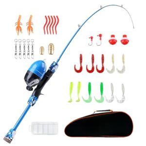 Hyran Angel, Angelset fuer Kinder, Kinderangel, Angelrute + Angelrolle (Blau)