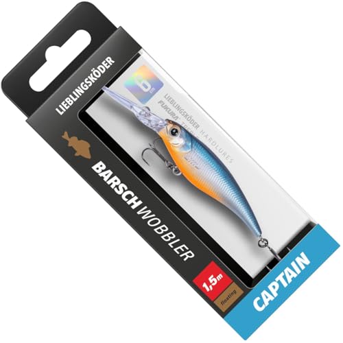 Barschwobbler von Lieblingsköder, 6cm lang, 5,3g schwer, Wobbler mit Farbe Captain für das Kunstköderangeln