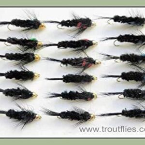 Hochwertige Forellenfliegen mit Goldkopfnymphen, Langschaft und 3 Farben für das Fliegenfischen