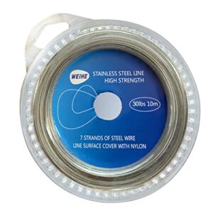 Professionelle Angelschnur aus Edelstahl mit Nylonbeschichtung, 10 m lang, ideal für gezahnte Fische und wiederverwendbar