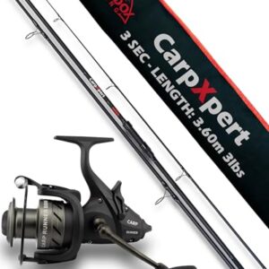 Karpfenangel, Karpfenrute, Paradox Fishing CarpXpert 12ft 3,60m 3 LBS 3-teilig mit 5000 Carp Runner Karpfenrolle - hochwertige Angel für Profis und Anfänger