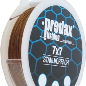 Hochwertiges Predax Fishing Stahlvorfach 7x7 braun für Hecht-, Zander- und Barschfische mit 49 fädigem Vorfachmaterial