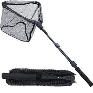 Einfacher zu bedienender Fischkescher mit Teleskopstange und strapazierfähigem Nylon-Material für sicheres Fangen oder Freigeben von Fischen