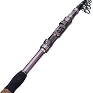 Hochwertige Teleskop-Angelrute für Süßwasser- und Meerangeln mit Kohlefaser, Edelstahl und EVA-Griff