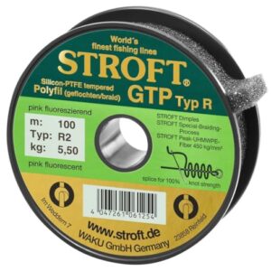 WAKU Schnur STROFT GTP Typ R Geflochtene 100m pink fluor, R2-0.180mm-5.5kg - hochwertige und robuste Schnur für Klettern, Camping oder Outdoor-Aktivitäten