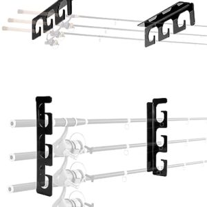 QWORK Angelrutenhalter 2 Stück, Deckenmontage oder Wandmontage für Angelruten, Skistöcke und Hockeyschläger