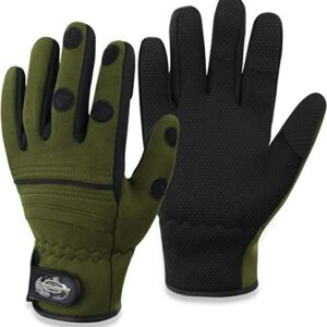 Anglerhandschuhe aus 3mm Titan Neopren mit umklappbaren Fingerkuppen und rutschfesten Handinnenflächen für das Angeln, wasserdicht und winddicht