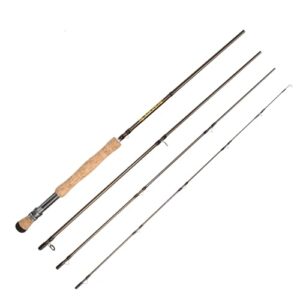 Fliegenfischrute mit Kohlefaser, ideal für verschiedene Schwierigkeitsgrade, Süßwasserbarsch und Forelle, hochwertiger Kohlefaser-Rohling, mittelschnelle Aktion, bequemer Korkgriff, präzise Kontrolle