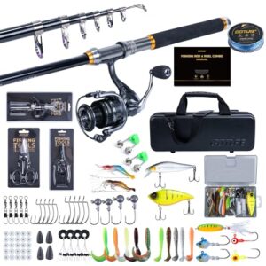 Goture Angelset mit Teleskop-Angelruten und Spinnrolle, ideal für Salz- und Süßwasser-Fischen bei Reisen