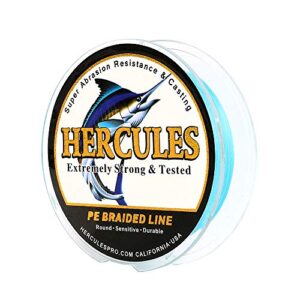 HERCULES Super Cast 100m - 2000m Yards Geflochtene Angelschnur für Salzwasser Süßwasser Fischen, PE Geflecht Fischdraht, Superline 8 Stränge